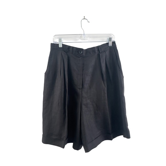 Ann Taylor Pants - Vintage 90s Ann Taylor Studio Tailored Linen Shorts - Size 12 (best for 8-10)